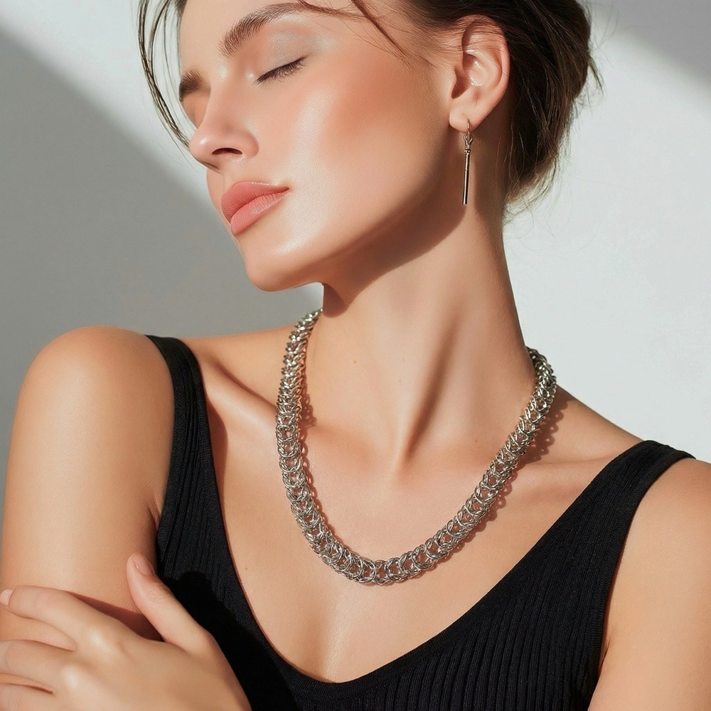 Handmade Sterling Chainmail Necklace